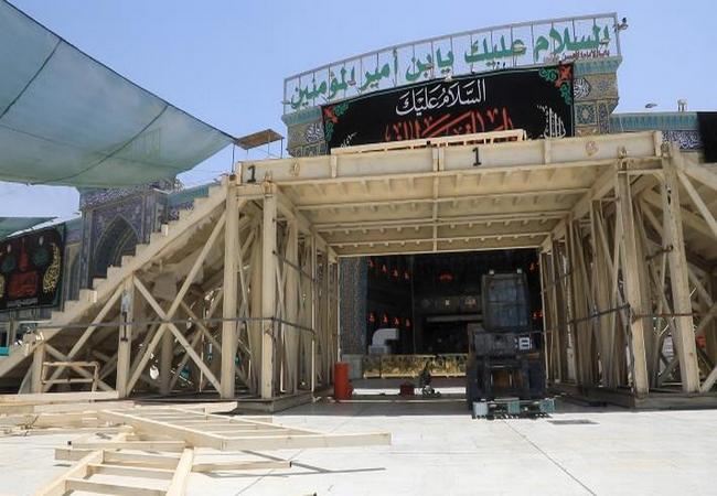 Ərbəin günləri ərəfəsində ziyarətçilərin rahat hərəkətini təmin etmək məqsədilə dəmir körpü quraşdırılır